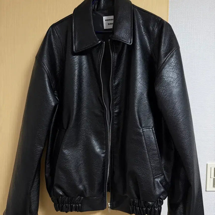 [BUNJANG] Awesome Sauce Rit Kim Leather Ribbon Rider Jacket / 어썸소스 릿킴 가죽자켓 리본 라이더자켓