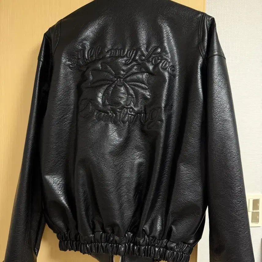 [BUNJANG] Awesome Sauce Rit Kim Leather Ribbon Rider Jacket / 어썸소스 릿킴 가죽자켓 리본 라이더자켓
