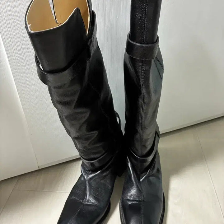 [BUNJANG] OSOI Leather Long Boots Black / 오소이 가죽 롱 부츠 블랙