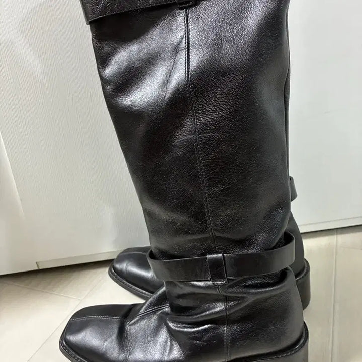 [BUNJANG] OSOI Leather Long Boots Black / 오소이 가죽 롱 부츠 블랙