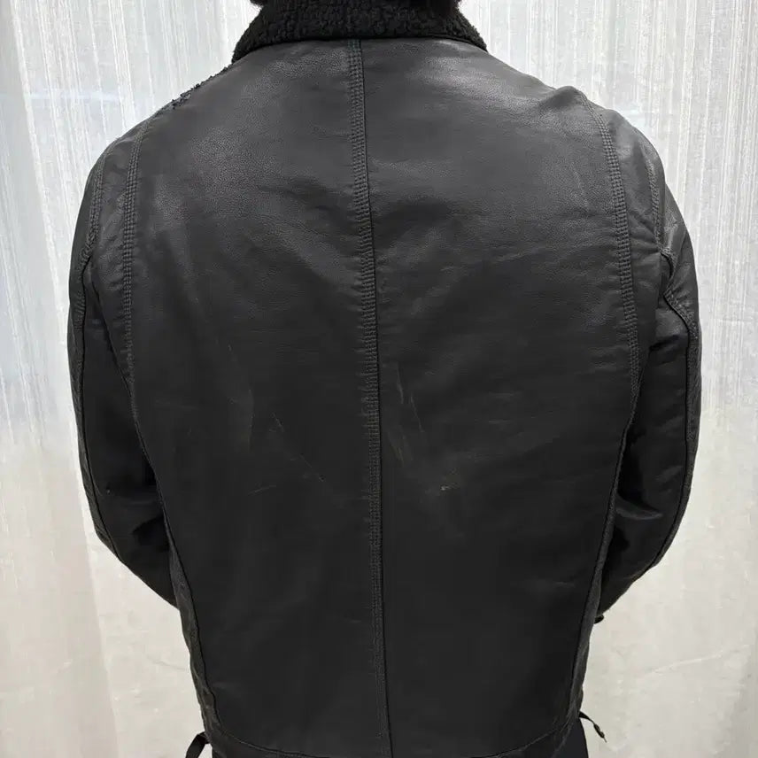 [BUNJANG] Levi's Leather Sherpa Trucker Jacket / 리바이스 레더 셰르파 트러커 가죽 자켓 Levis