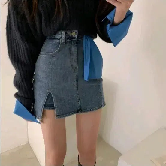 [BUNJANG] Obzest Denim Mini Skirt / 오브제스트 청 데님 스커트 미니 스커트