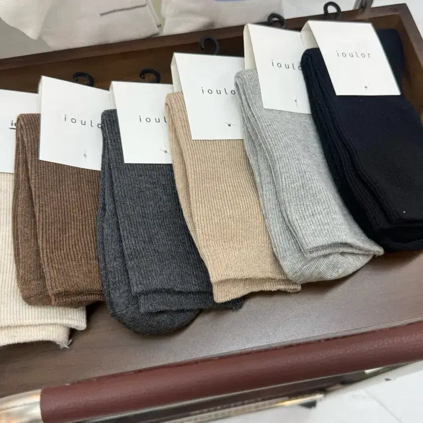 [BUNJANG] Women's Ribbed Socks Set / 여성 골지 양말 6켤레 세트
