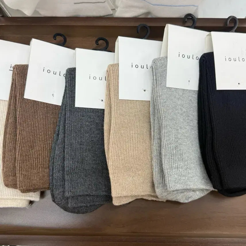 [BUNJANG] Women's Ribbed Socks Set / 여성 골지 양말 6켤레 세트