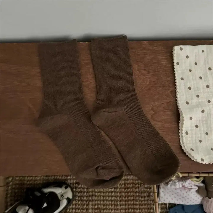 [BUNJANG] Women's Ribbed Socks Set / 여성 골지 양말 6켤레 세트