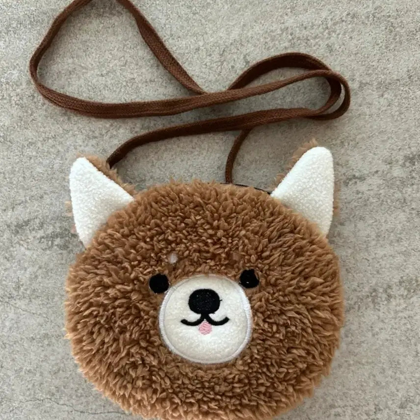 [BUNJANG] Brown Puppy Crossbody Bag / 미니 뽀글이 동물 브라운 강아지 크로스백 목걸이 가방 크로스백 판매