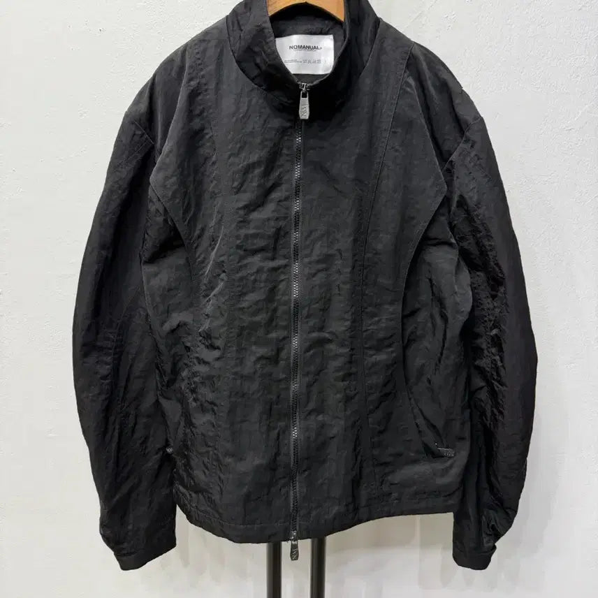 [BUNJANG] No.Manual 25SS Black Oversized Windbreaker Jacket / 정품) 노매뉴얼 25ss 블랙 오버핏 바람막이 자켓 100