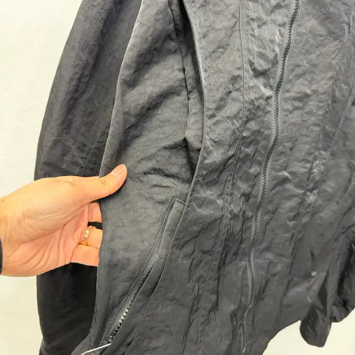 [BUNJANG] No.Manual 25SS Black Oversized Windbreaker Jacket / 정품) 노매뉴얼 25ss 블랙 오버핏 바람막이 자켓 100