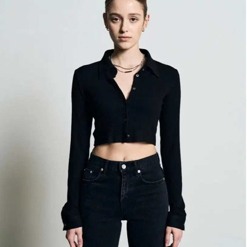 [BUNJANG] Bohemian Seoul Crop Cardigan Black / 보헤미안서울 보헴서 크롭 가디건 블랙