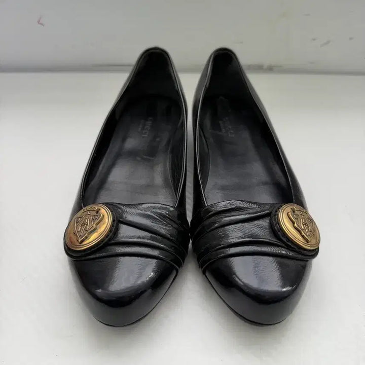 [BUNJANG] Gucci Patent Leather Flat Shoes / 정품) 구찌 블랙 페이턴트 가죽 플랫슈즈 36