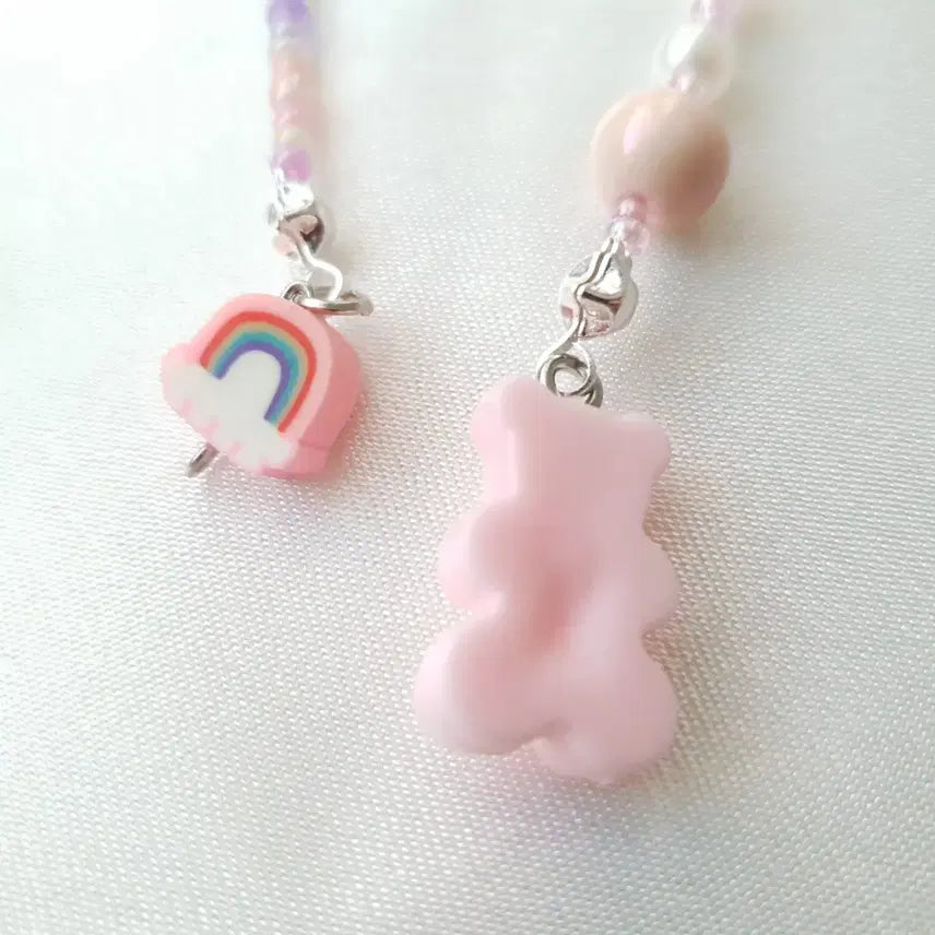 [BUNJANG] Jelly Bear Rainbow Charm INFP Initial Keyring / 젤리곰 레인보우 참 MBTI 이니셜 키링 INFP 키링