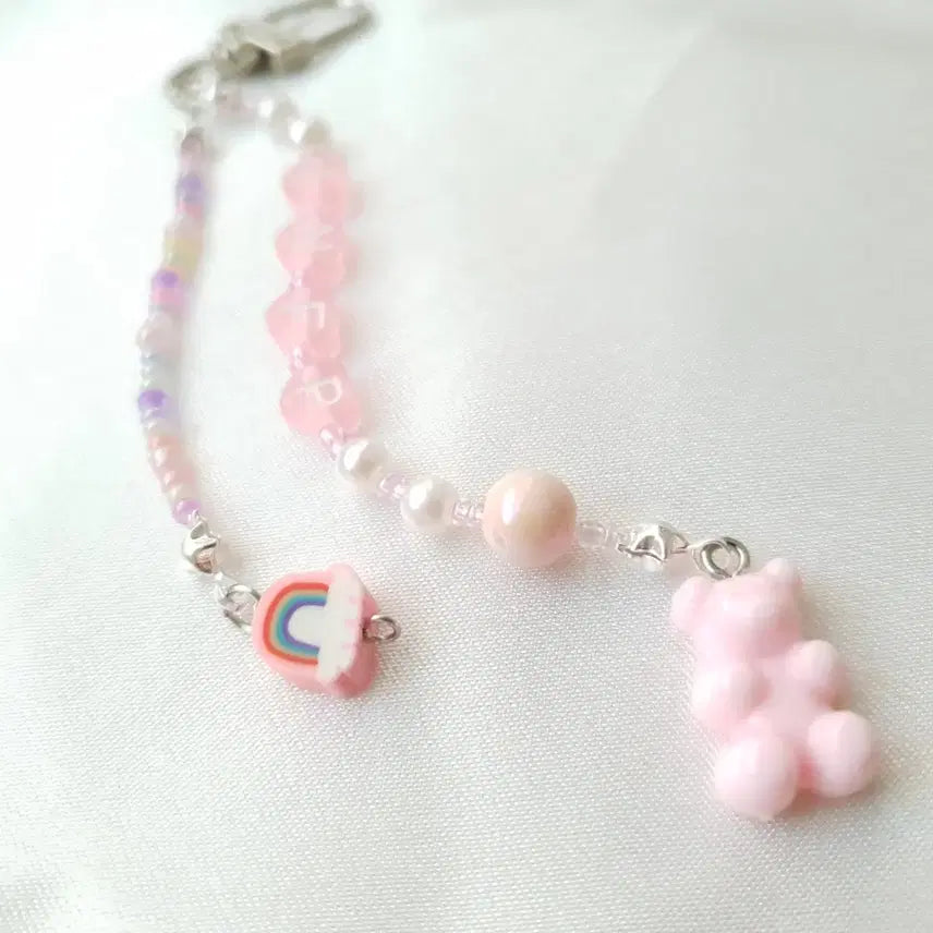 [BUNJANG] Jelly Bear Rainbow Charm INFP Initial Keyring / 젤리곰 레인보우 참 MBTI 이니셜 키링 INFP 키링