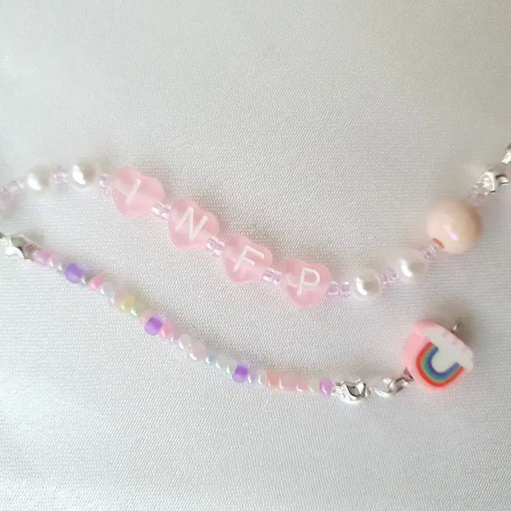 [BUNJANG] Jelly Bear Rainbow Charm INFP Initial Keyring / 젤리곰 레인보우 참 MBTI 이니셜 키링 INFP 키링