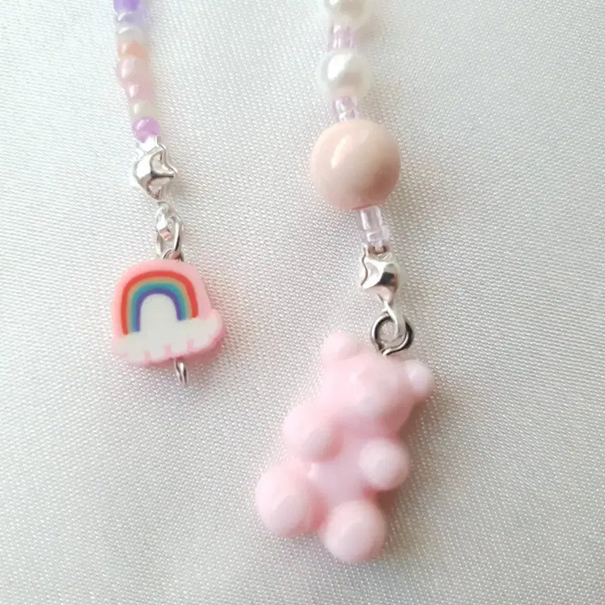 [BUNJANG] Jelly Bear Rainbow Charm INFP Initial Keyring / 젤리곰 레인보우 참 MBTI 이니셜 키링 INFP 키링