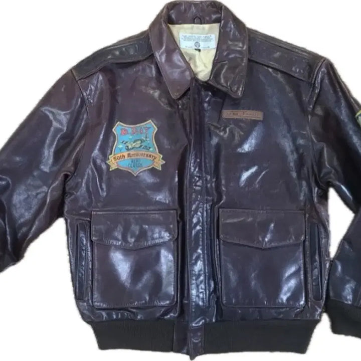 [BUNJANG] Vintage Real Leather A-2 Jacket / 빈티지 리얼레더 A-2 자켓