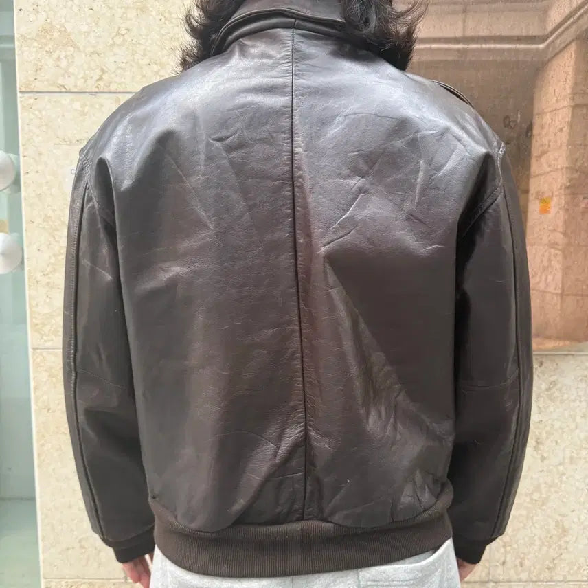 [BUNJANG] Vintage Real Leather A-2 Jacket / 빈티지 리얼레더 A-2 자켓