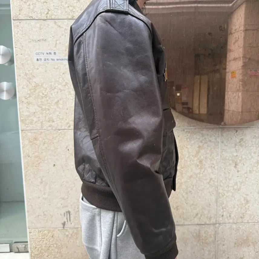[BUNJANG] Vintage Real Leather A-2 Jacket / 빈티지 리얼레더 A-2 자켓