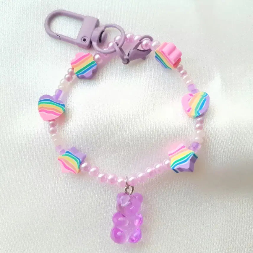 [BUNJANG] Handmade Purple Teddy Bear Keyring / 핸드메이드 퍼플 곰돌이 키링