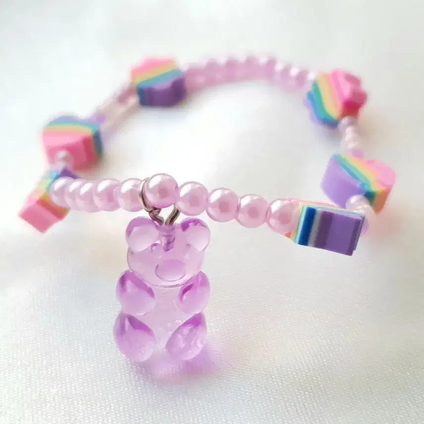 [BUNJANG] Handmade Purple Teddy Bear Keyring / 핸드메이드 퍼플 곰돌이 키링