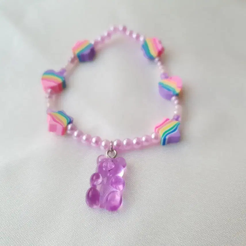 [BUNJANG] Handmade Purple Teddy Bear Keyring / 핸드메이드 퍼플 곰돌이 키링