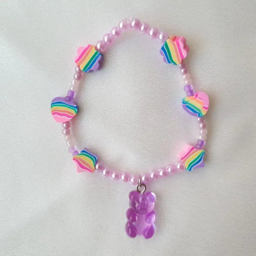 [BUNJANG] Handmade Purple Teddy Bear Keyring / 핸드메이드 퍼플 곰돌이 키링