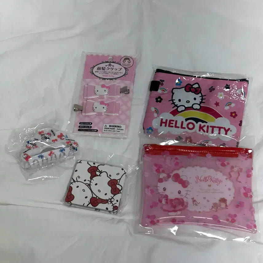 [BUNJANG] Hello Kitty Accessory Set / 헬로키티 파우치+머리핀+집게핀+거울