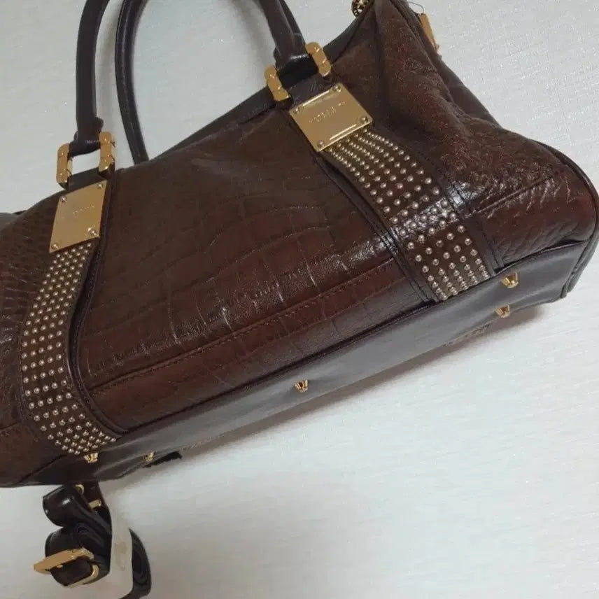 [BUNJANG] Metro City Crocodile Pattern Tote Bag Dark Brown / 메트로시티 악어 패턴 토트백 다크 브라운