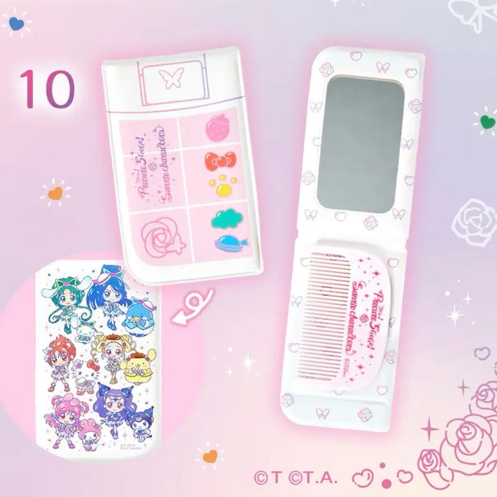 [BUNJANG] Sanrio Yes PreCure 5 GoGo Collaboration Mirror & Comb Set / 산리오 yes 프리큐어 5 gogo 콜라보 손거울 빗 세트