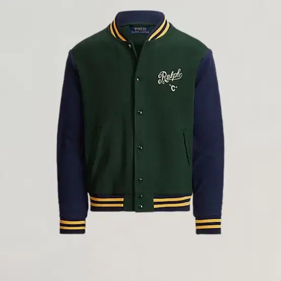 [BUNJANG] Polo Ralph Lauren Fleece Varsity Jacket / 폴로랄프로렌 플리스 바시티 그린(XL)