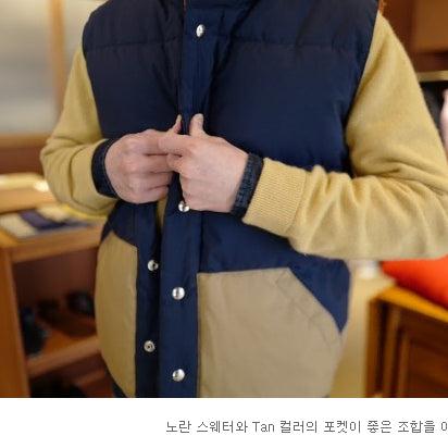 [BUNJANG] Crescent Down Works Padded Vest Navy L / 크레센트다운웍스 패딩 베스트 네이비 L사이즈