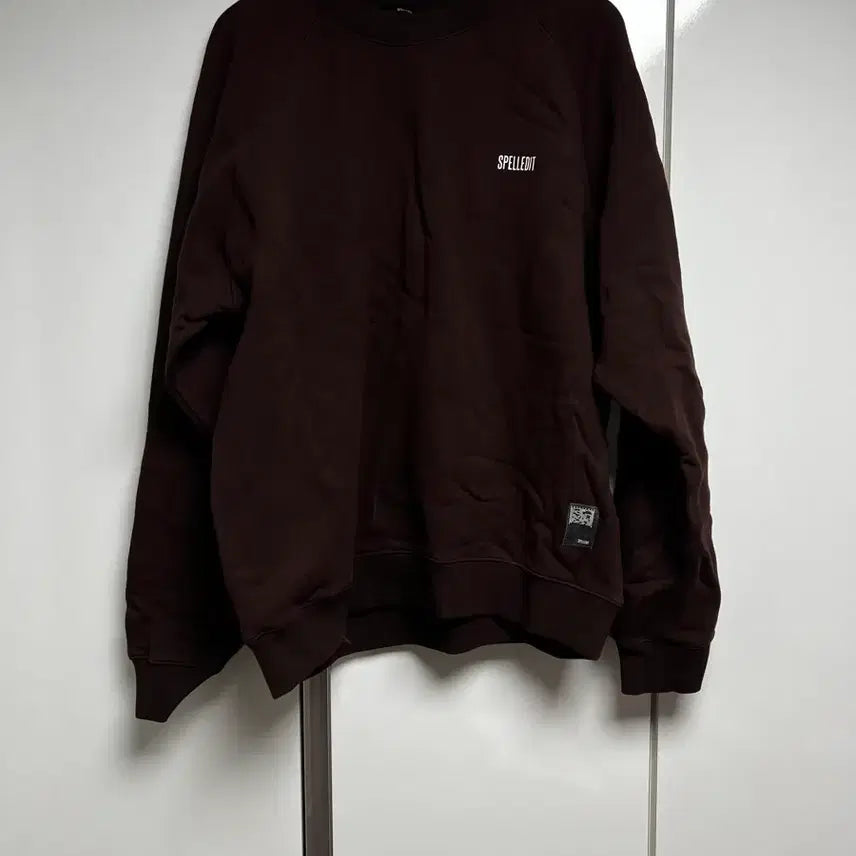 [BUNJANG] SPELLEDIT Brown Logo Crewneck Sweatshirt / SPELLEDIT 브라운 맨투맨 티셔츠