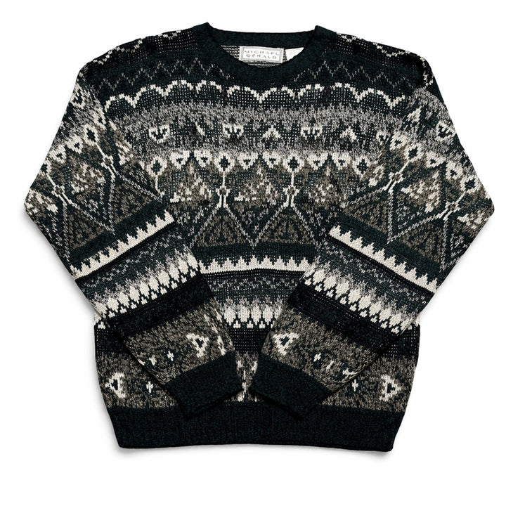 [BUNJANG] Michael Gerald Fair Isle Nordic Vintage Knit Sweater / USA 90s 미국 빈티지 페어아일 노르딕 올드스쿨 니트 스웨터 M