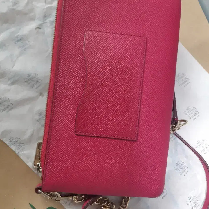 [BUNJANG] Coach Pink Chain Crossbody Bag / 코치 핑크색 크로스백 체인 가방