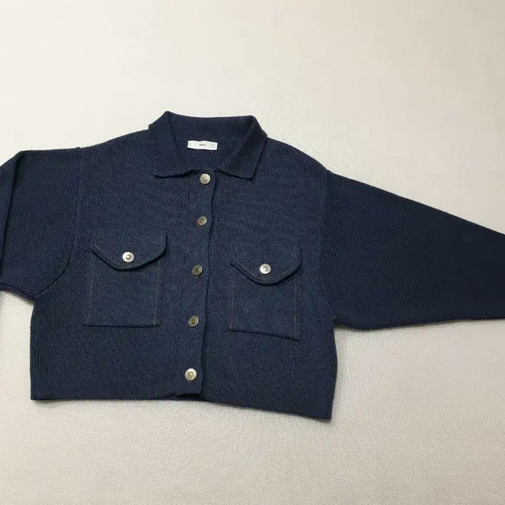 [BUNJANG] MNG Navy Knit Pocket Jacket (Women&