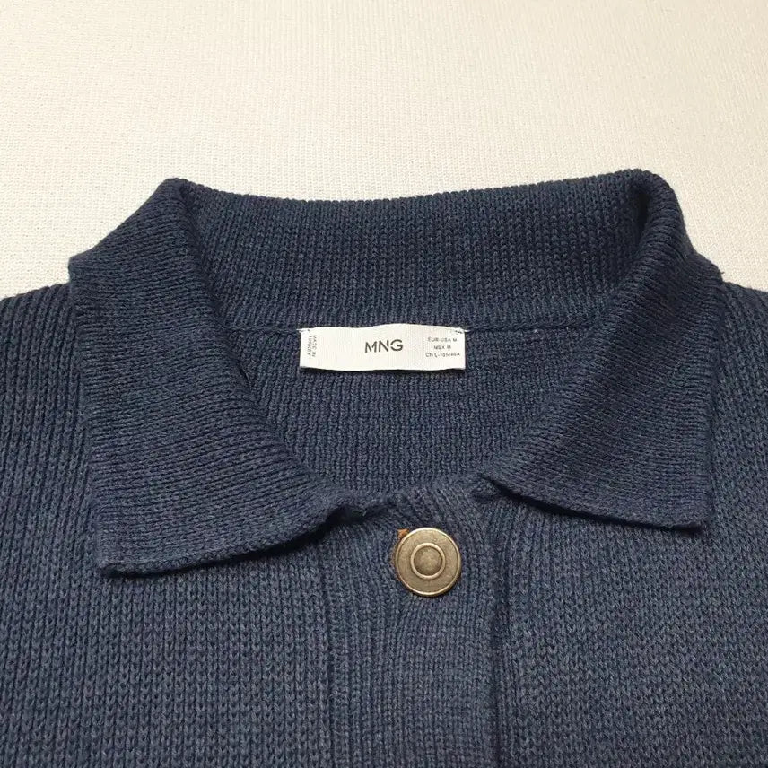 [BUNJANG] MNG Navy Knit Pocket Jacket (Women&