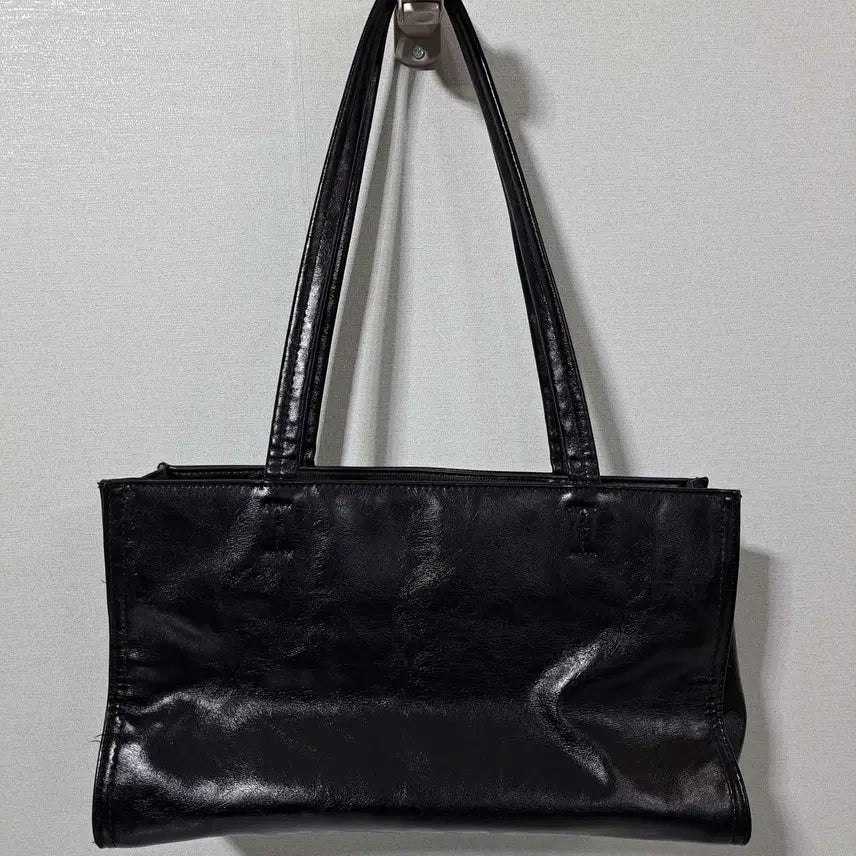 [BUNJANG] Generic Square Glossy Shopper Bag / 여성 사각 광택 쇼퍼백 (잡790)