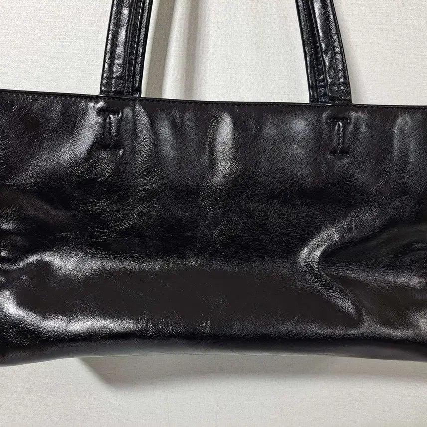 [BUNJANG] Generic Square Glossy Shopper Bag / 여성 사각 광택 쇼퍼백 (잡790)