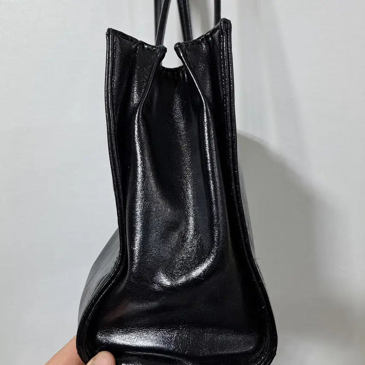 [BUNJANG] Generic Square Glossy Shopper Bag / 여성 사각 광택 쇼퍼백 (잡790)