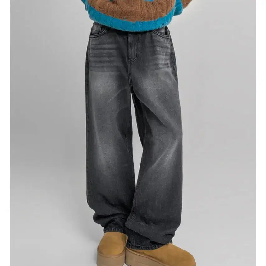 [BUNJANG] BlackUp Dunes Black Washing Wide Denim Pants / S Size / [블랙업] 듄스 블랙 워싱 와이드 데님 팬츠 / S size