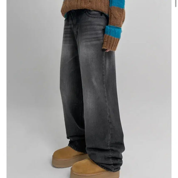 [BUNJANG] BlackUp Dunes Black Washing Wide Denim Pants / S Size / [블랙업] 듄스 블랙 워싱 와이드 데님 팬츠 / S size