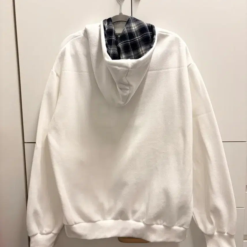 [BUNJANG] 88 Checkpoint White Fleece Lined Hoodie / 88 체크포인트 화이트 기모 후드티