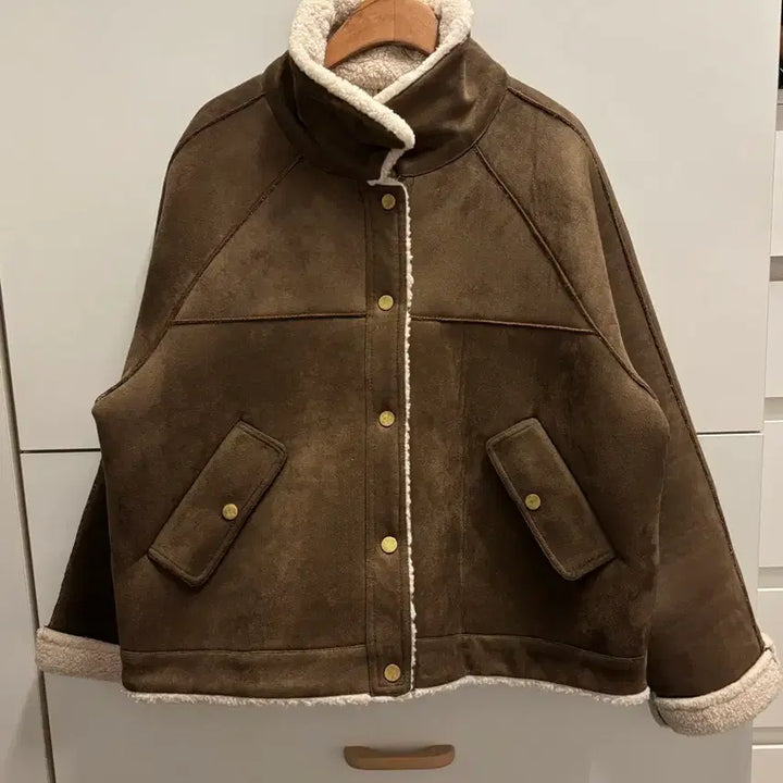 [BUNJANG] Brown Suede Mustang Jacket / 브라운 스웨이드 무스탕 자켓