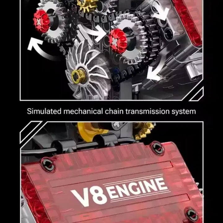 [BUNJANG] V8 Engine Assembly Block Toy Car / V8엔진 조립식 블록 장난감 아이들 레고 고퀄리티 자동차 차량용 감성튜닝