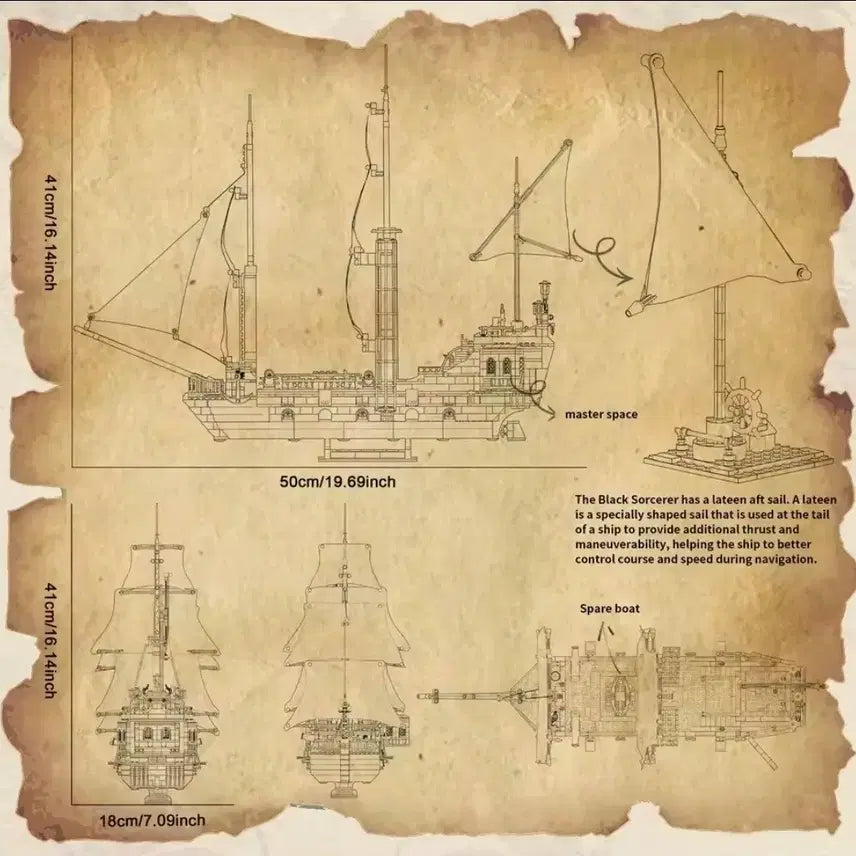 [BUNJANG] Pirate Ship 1424pcs Building Block Set / 해적선 큰배 1424pcs 레고호환블럭 키덜트 조립식 어린이장난감