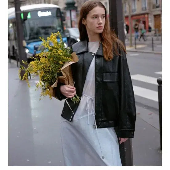 [BUNJANG] On&On Leather Bomber Jacket / 온앤온 레더봄버자켓 가죽자켓