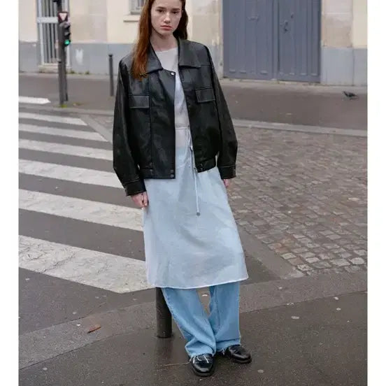 [BUNJANG] On&On Leather Bomber Jacket / 온앤온 레더봄버자켓 가죽자켓