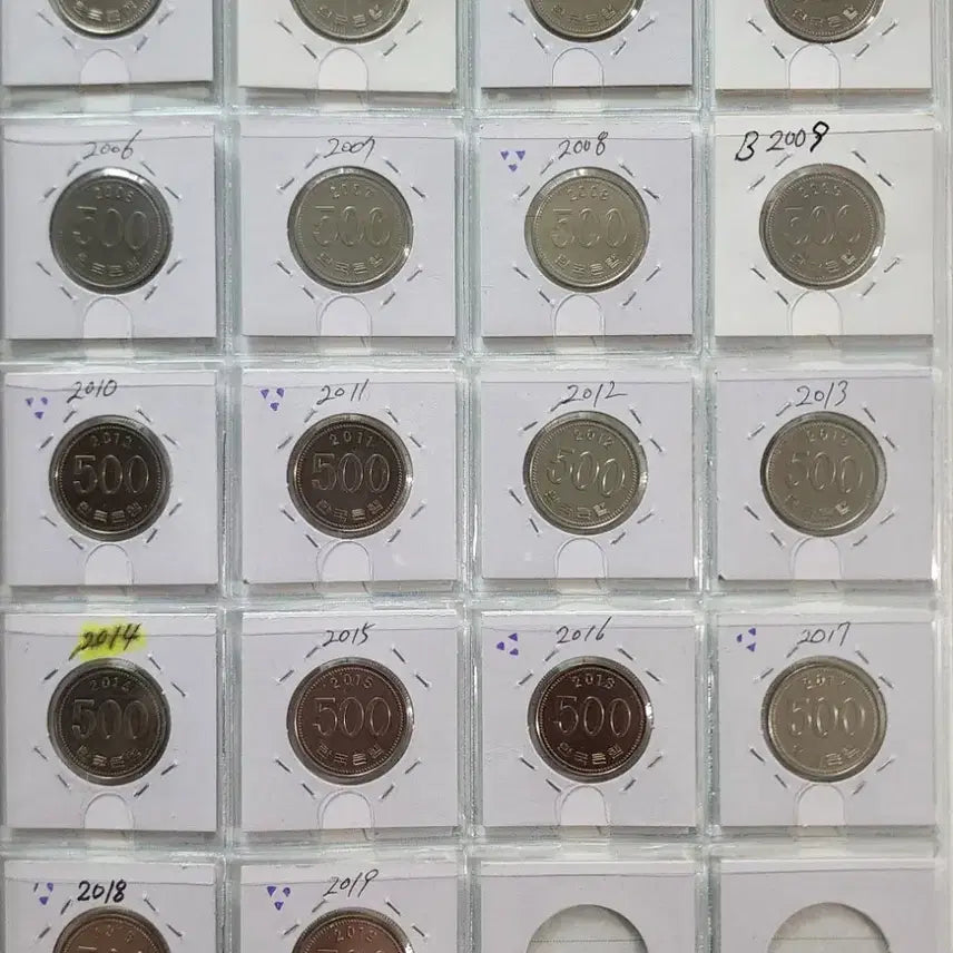 [BUNJANG] Collectible 500 Won Coins (1982-2019) / 500원 동전 년도별 수집 (1982-2019)