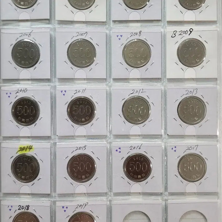 [BUNJANG] Collectible 500 Won Coins (1982-2019) / 500원 동전 년도별 수집 (1982-2019)