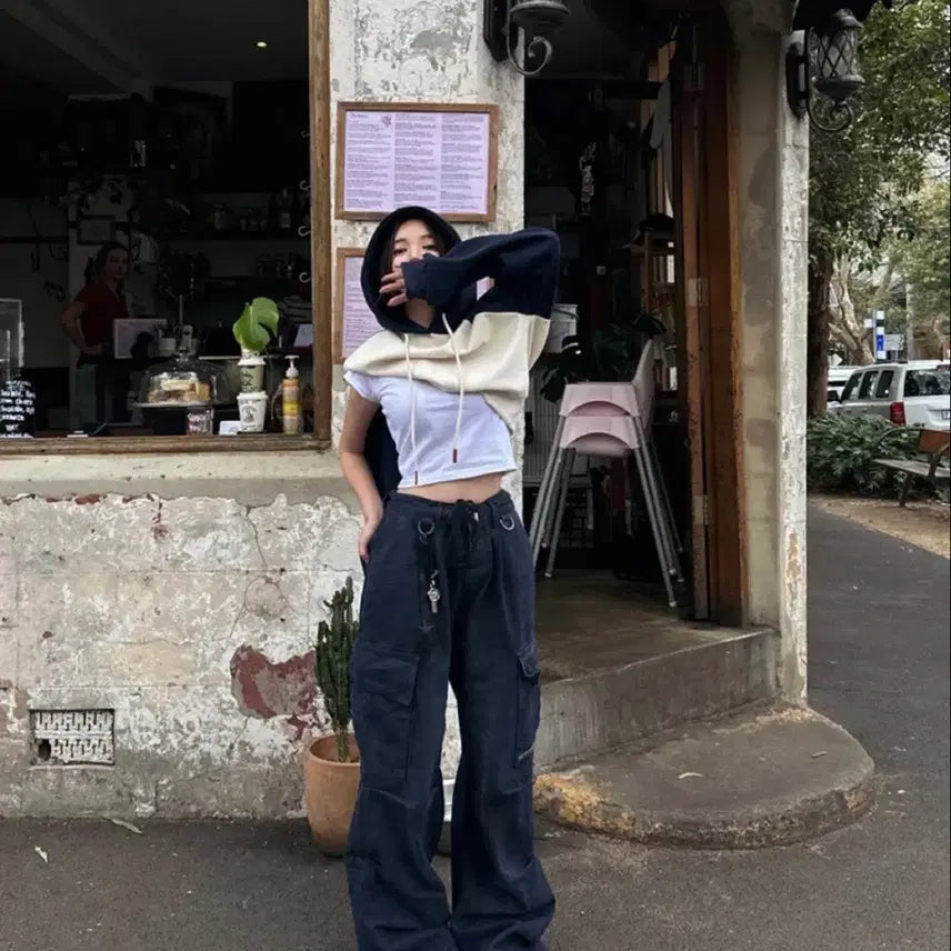 [SOLD OUT] 먼데이오프 D링 다잉 카고 팬츠 네이비 free