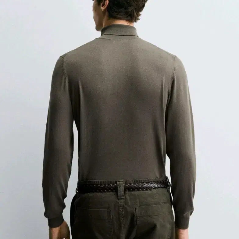[BUNJANG] ZARA Basic High-Neck Sweater Khaki Knit / M) 자라 25fw 베이직 하이넥 스웨터 카키색 니트 0304 320